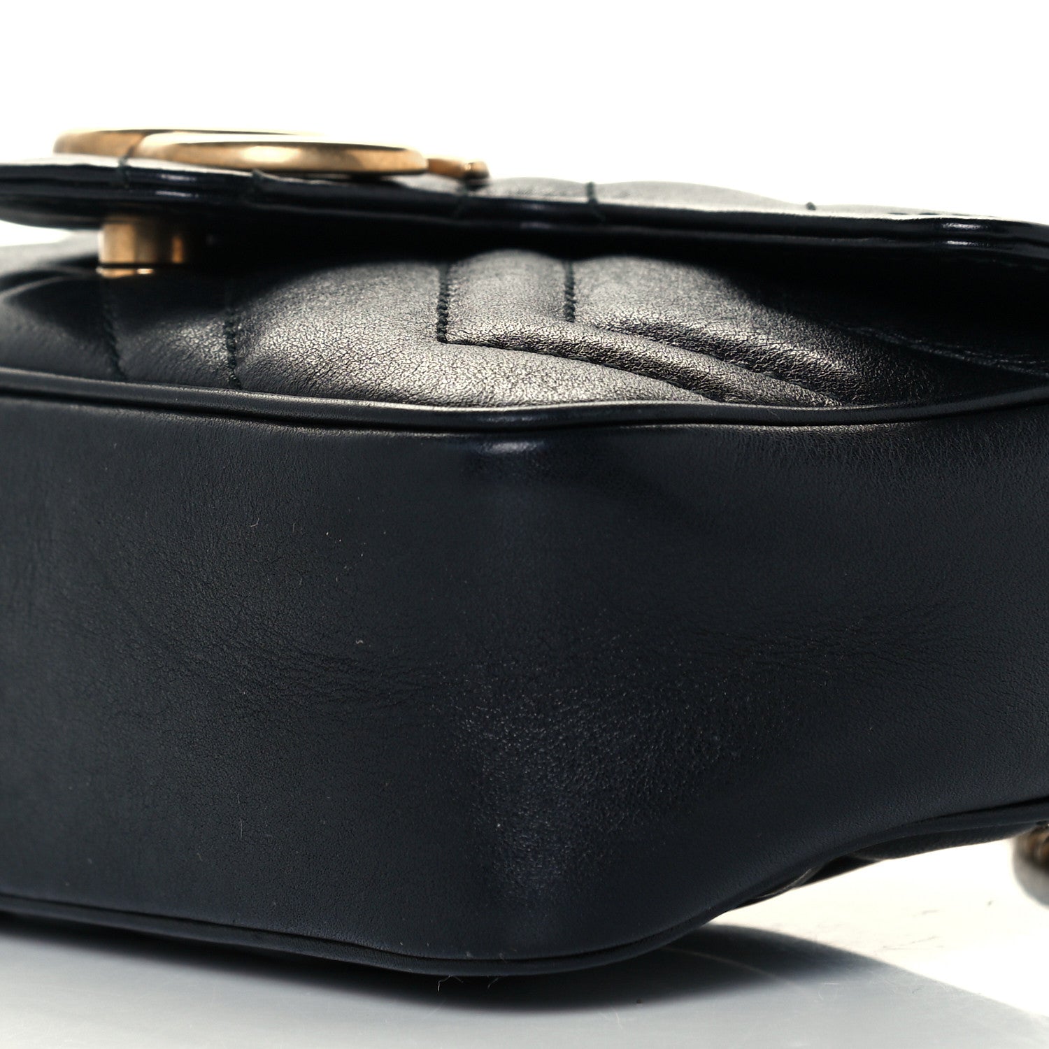 Gucci Calfskin Matelasse Super Mini GG Marmont Shoulder Bag Black 11 of 11