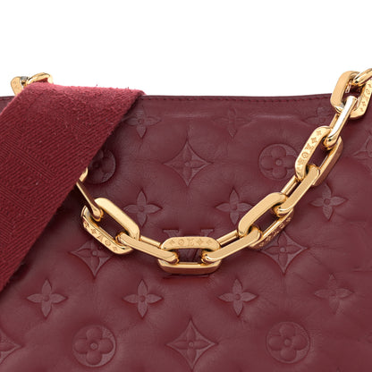 Louis Vuitton Lambskin Embossed Monogram Coussin PM Wine 7 of 10