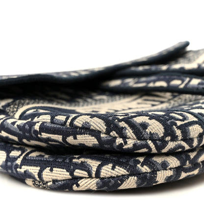 Christian Dior Oblique Embroidered Saddle Bag Blue 9 of 10