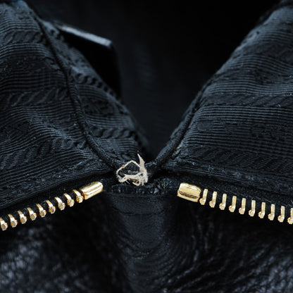 Prada Deerskin Shoulder Bag Black 9 of 9