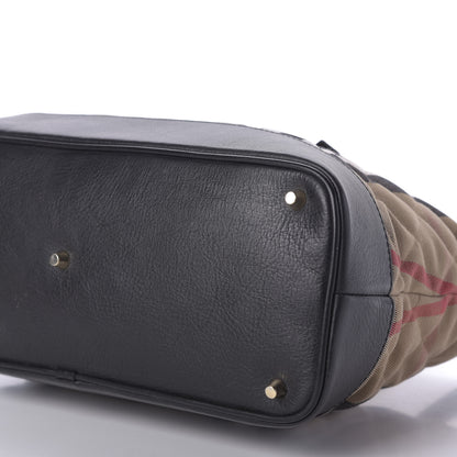 Burberry Canvas Quilted Nova Check Tote Black 7 of 13