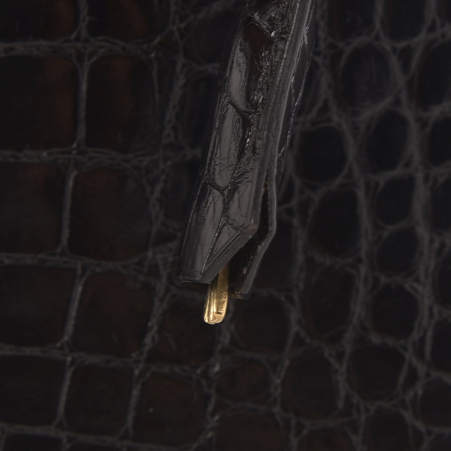 Shiny Crocodile Kelly Sellier 32 Black