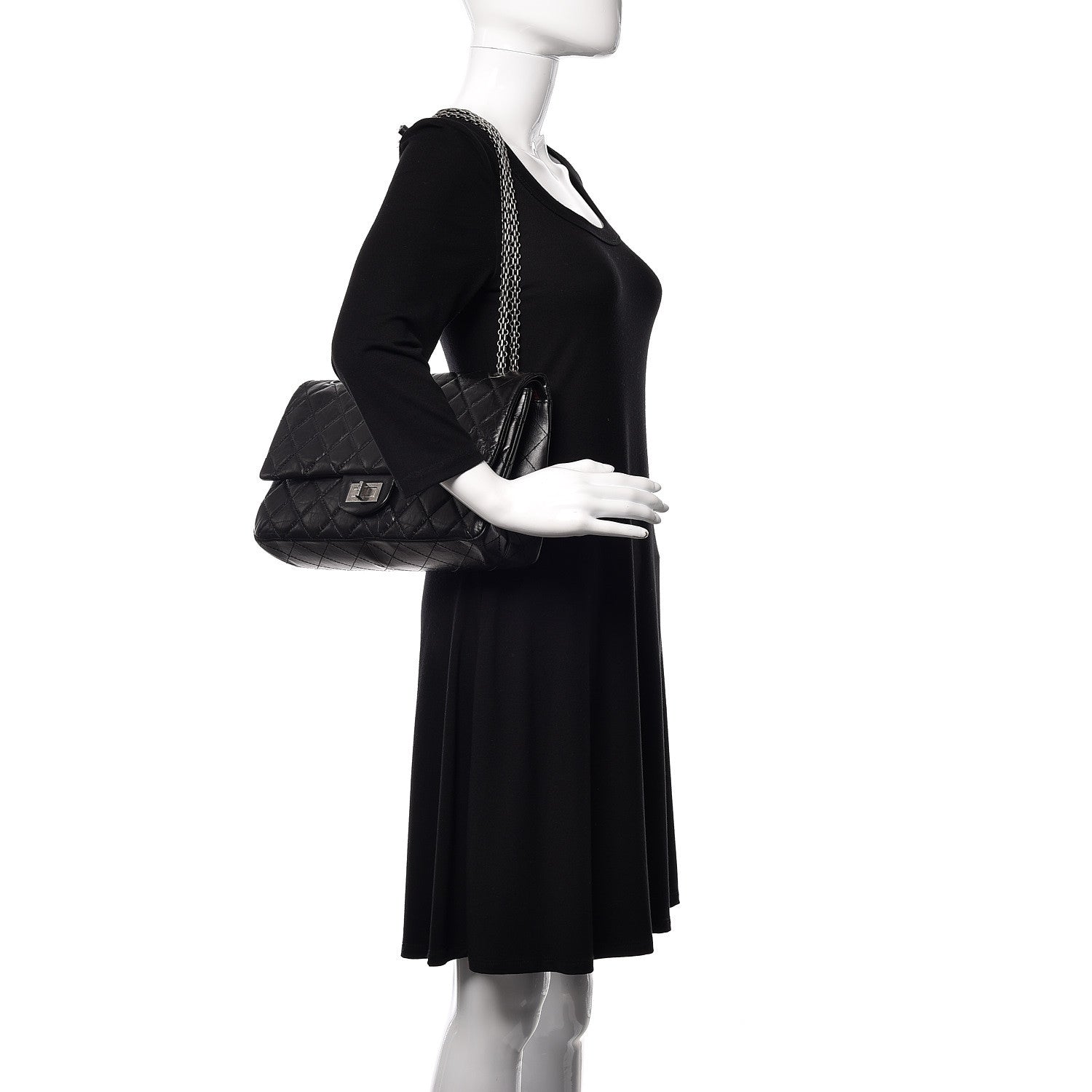 Chanel Aged Calfskin Quilted 2.55 Reissue 227 Flap Black 3 of 11