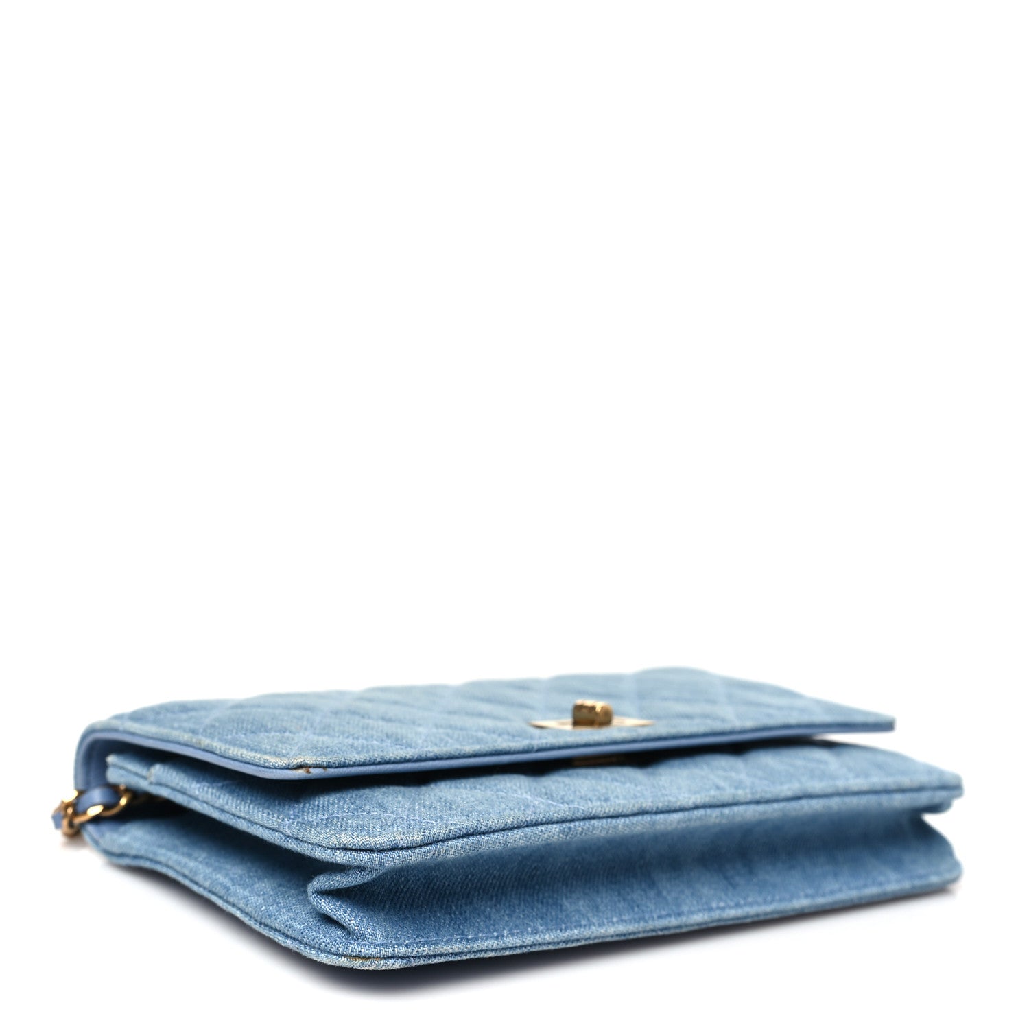 Chanel Denim Quilted Reissue Wallet On Chain WOC Blue 4 of 12