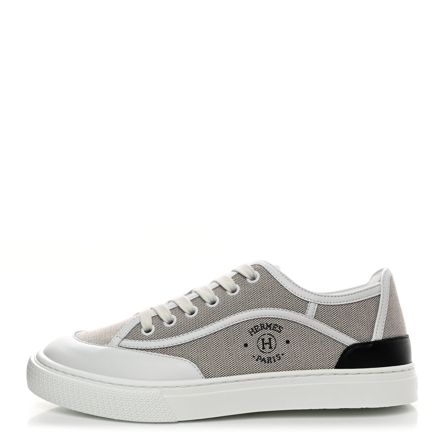 Canvas Calfskin Get Sneakers 38 Prunoir Blanc