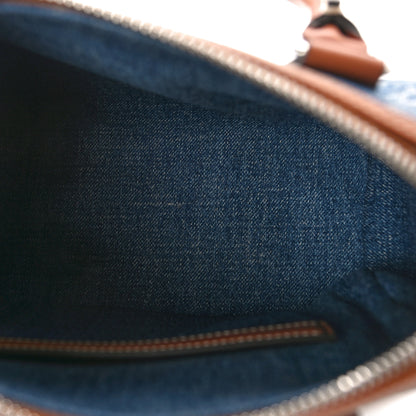 Celine Denim Triomphe All Over Calfskin Small Boston Bag 5 of 8