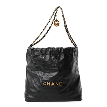 Chanel Shiny Calfskin Quilted Small Chanel 22 Black 1 of 10