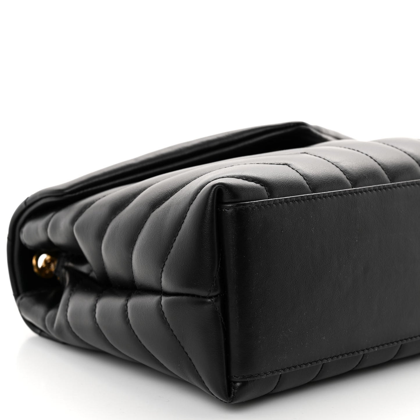 Calfskin Y Quilted Monogram Small Loulou Chain Satchel Black