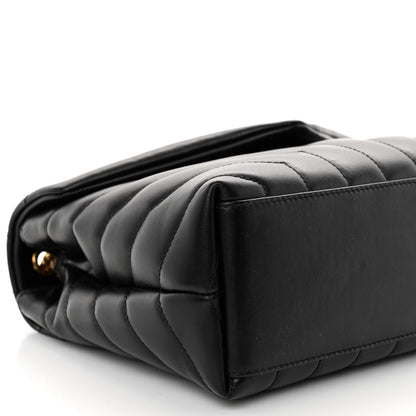 Saint Laurent Calfskin Y Quilted Monogram Small Loulou Chain Satchel Black 8 of 10