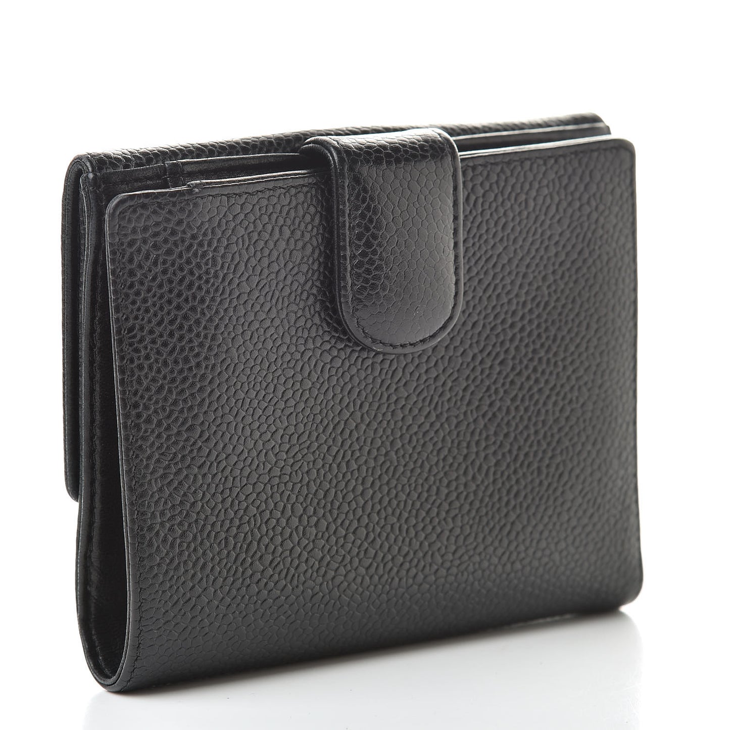 Caviar Timeless CC Compact Flap Wallet Black