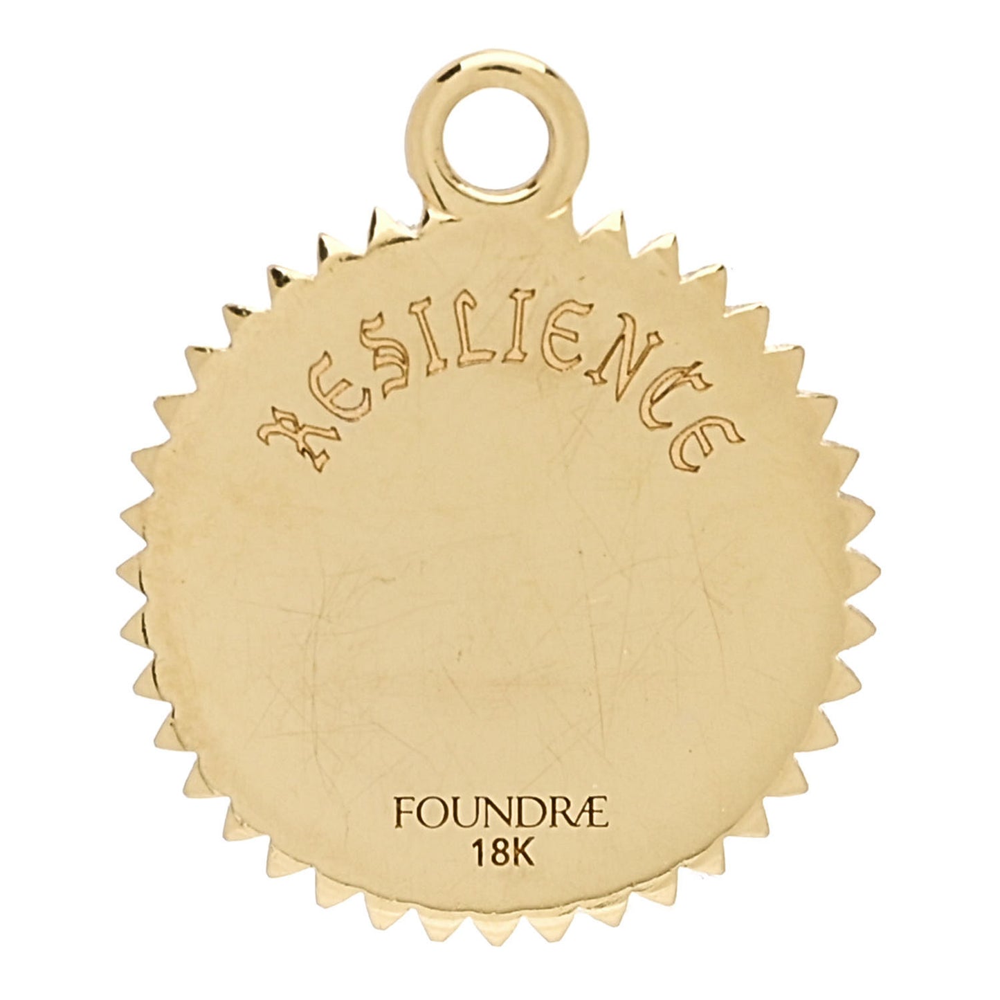 18K Yellow Gold Diamond Baby Resilience Medallion Pendant