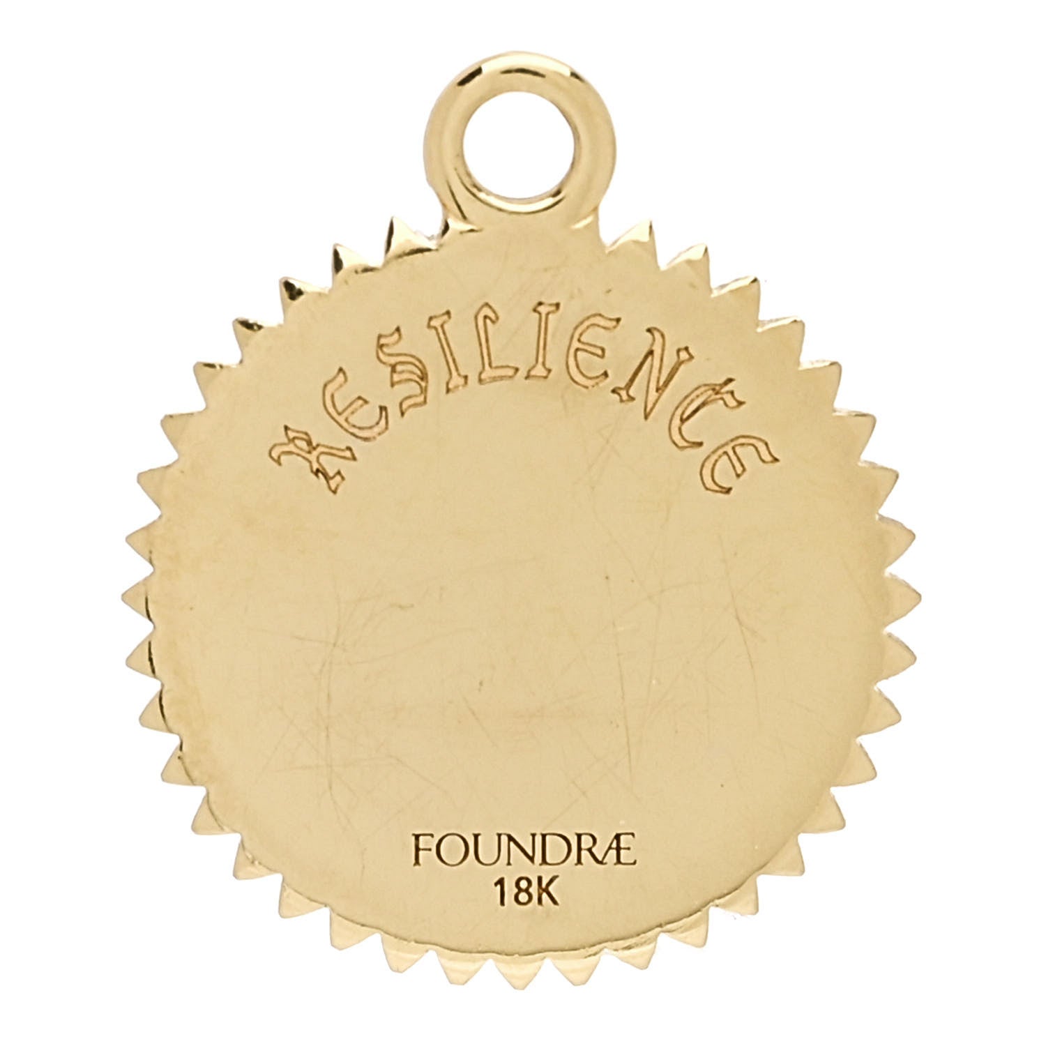 Foundrae 18K Yellow Gold Diamond Baby Resilience Medallion Pendant 3 of 3