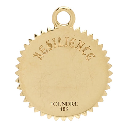 Foundrae 18K Yellow Gold Diamond Baby Resilience Medallion Pendant 3 of 3
