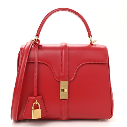 Celine Satinated Calfskin Small 16 Top Handle Bag Red 1 of 9
