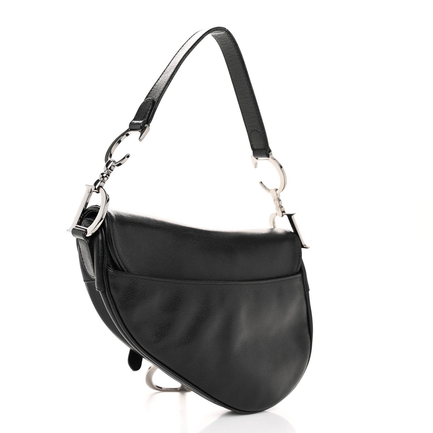 Christian Dior Shiny Goatskin Saddle Bag Black 3 of 13