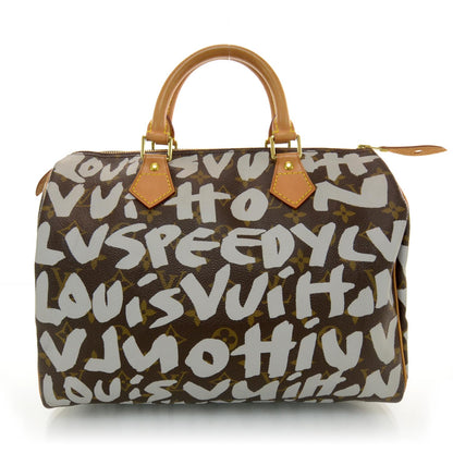 Louis Vuitton Monogram Graffiti Speedy 30 Silver 1 of 6