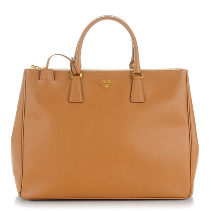 Prada Saffiano Lux Extra Large Galleria Double Zip Tote Caramel 1 of 9