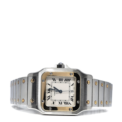 Cartier Stainless Steel 18K Yellow Gold 29mm Santos De Galbee Quartz Watch 3 of 6
