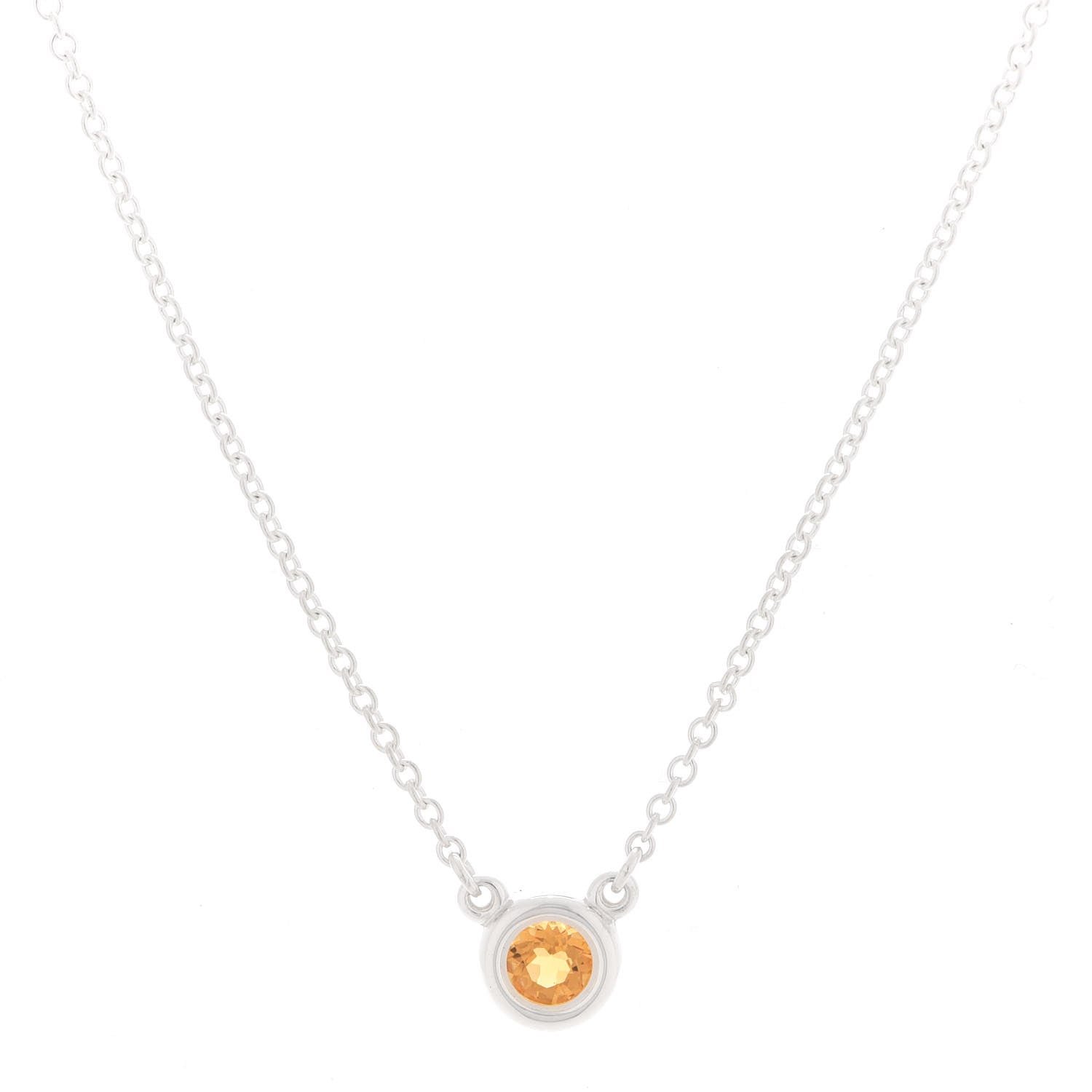 Tiffany Sterling Silver Citrine Elsa Peretti Color By The Yard Pendant Necklace 8 of 14