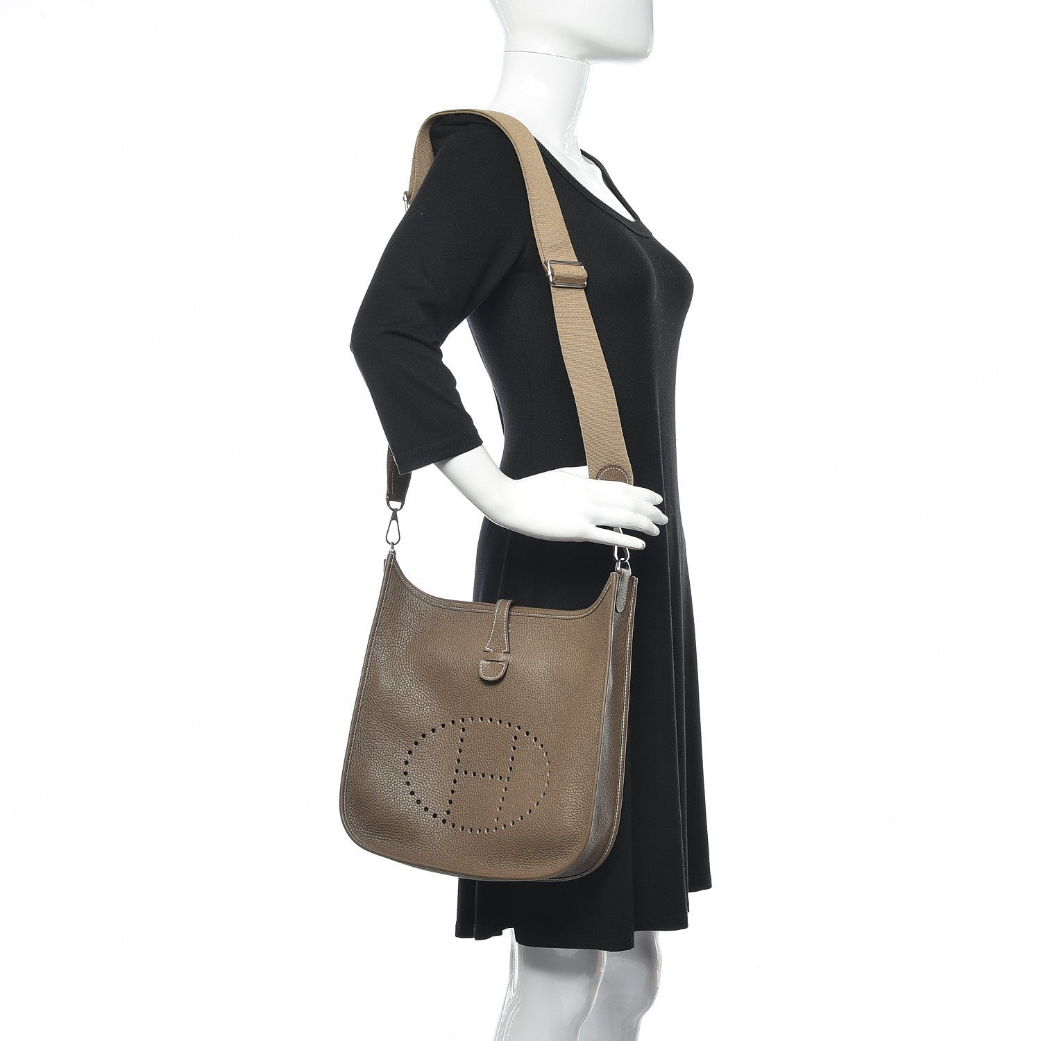 Hermes Taurillon Clemence Evelyne III PM Etoupe 2 of 10