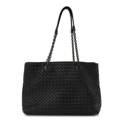 Bottega Veneta Nappa Intrecciato Medium Classic Chain Strap Tote Black 1 of 11