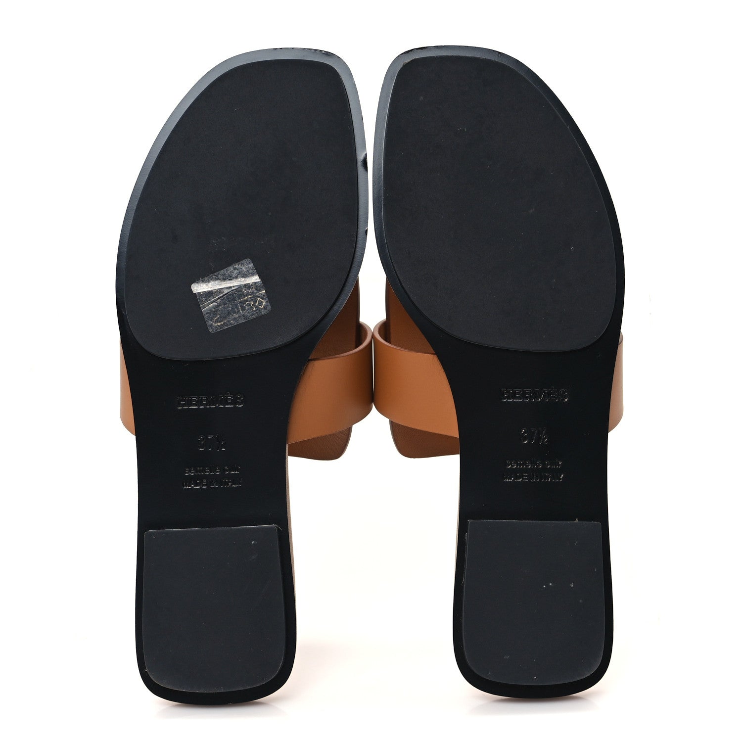 Hermes Calfskin Womens Galerie Sandals 37.5 Gold 6 of 10