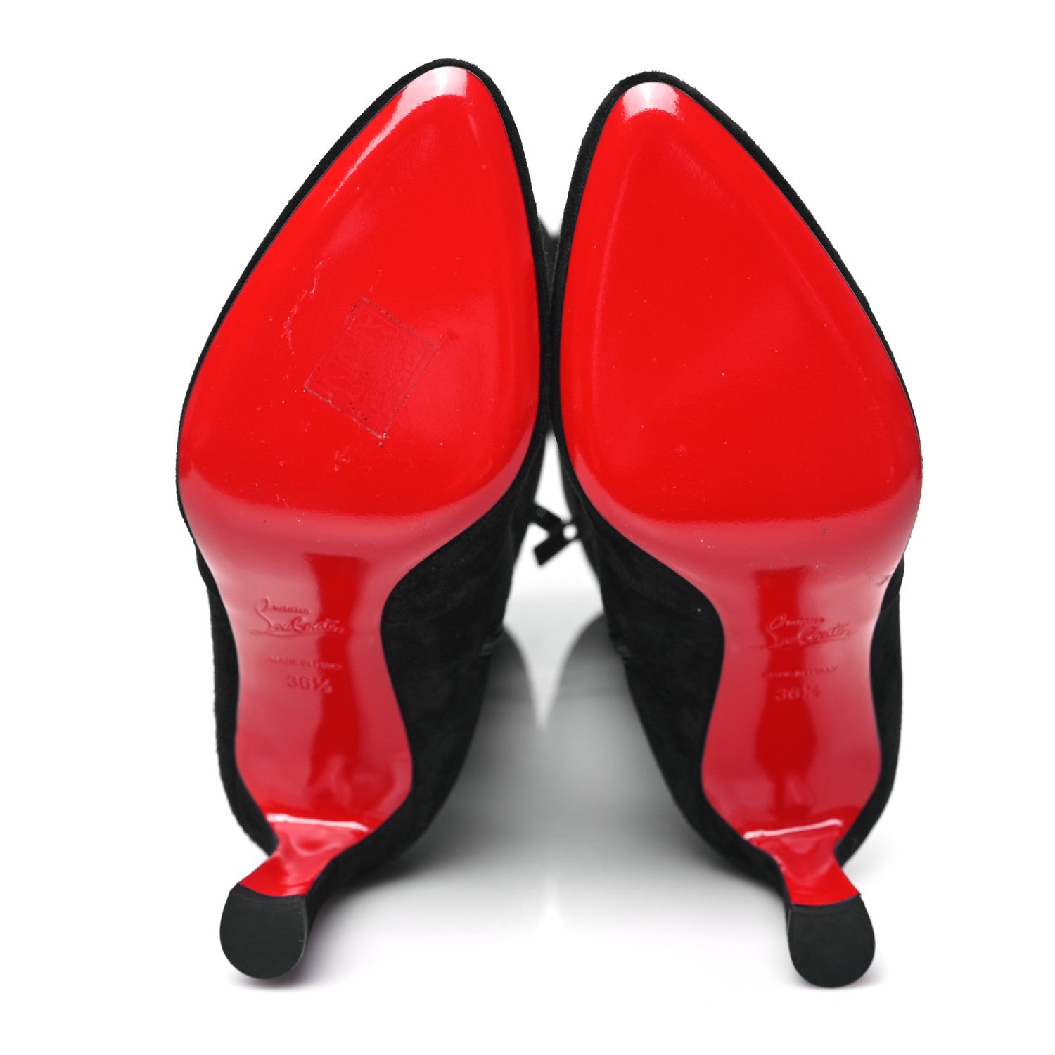 Christian Louboutin Veau Velours Eleonor Botta 85 Tall Boots 36.5 Black 5 of 8
