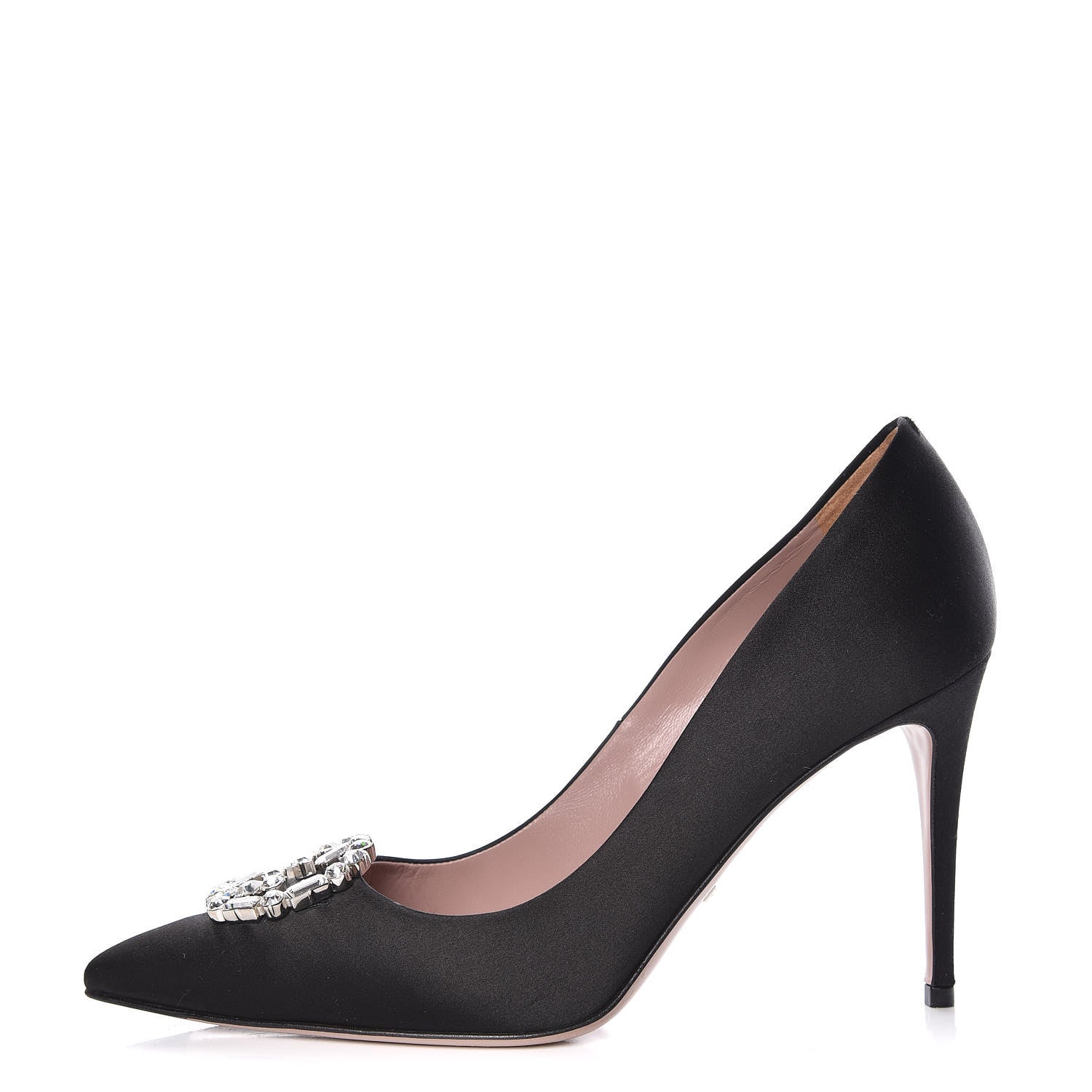 Gucci Satin Sparkling GG Pumps 37.5 Black 1 of 16