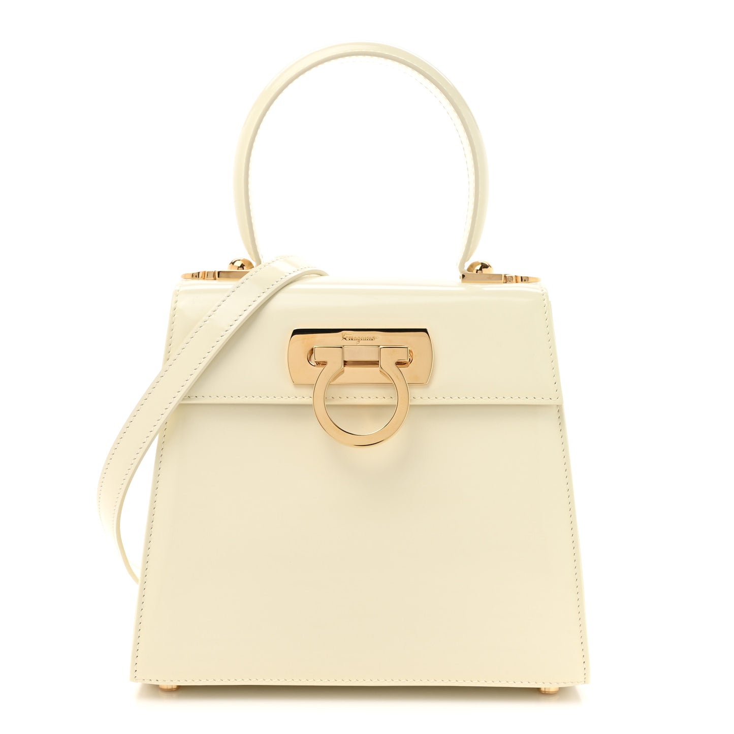 Brushed Off Calfskin Small Iconic Top Handle Bag Magnolia