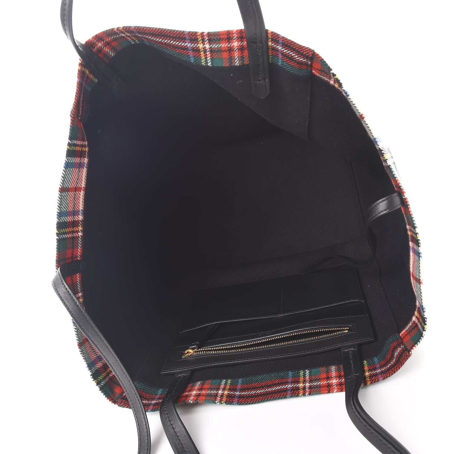 Celine Tartan Felt Plaid Medium Horizontal Cabas Phantom Red Blue 5 of 10
