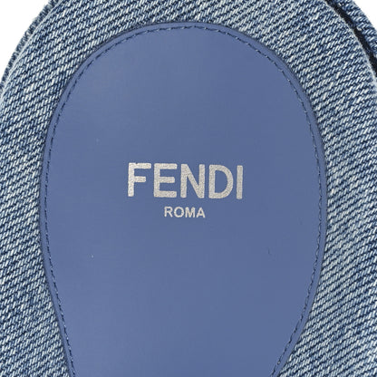 Fendi Denim FF Quilted Fendi Feel Buckled Slide Sandals 39 Blue 10 of 11