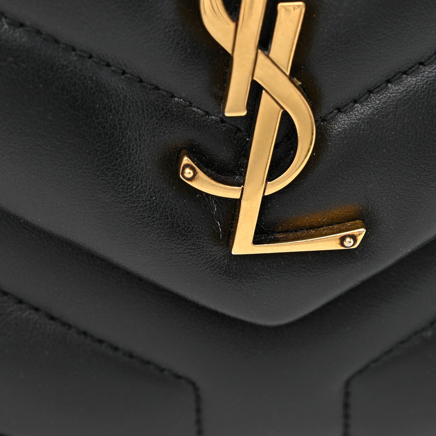 Saint Laurent Calfskin Y Quilted Monogram Small Loulou Chain Satchel Black 13 of 14