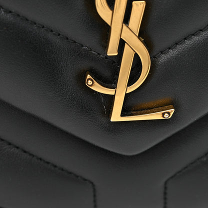 Saint Laurent Calfskin Y Quilted Monogram Small Loulou Chain Satchel Black 13 of 14