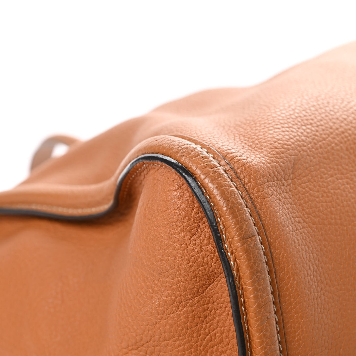 Pebbled Calfskin Large Skull Padlock Zip Around Tote Camel