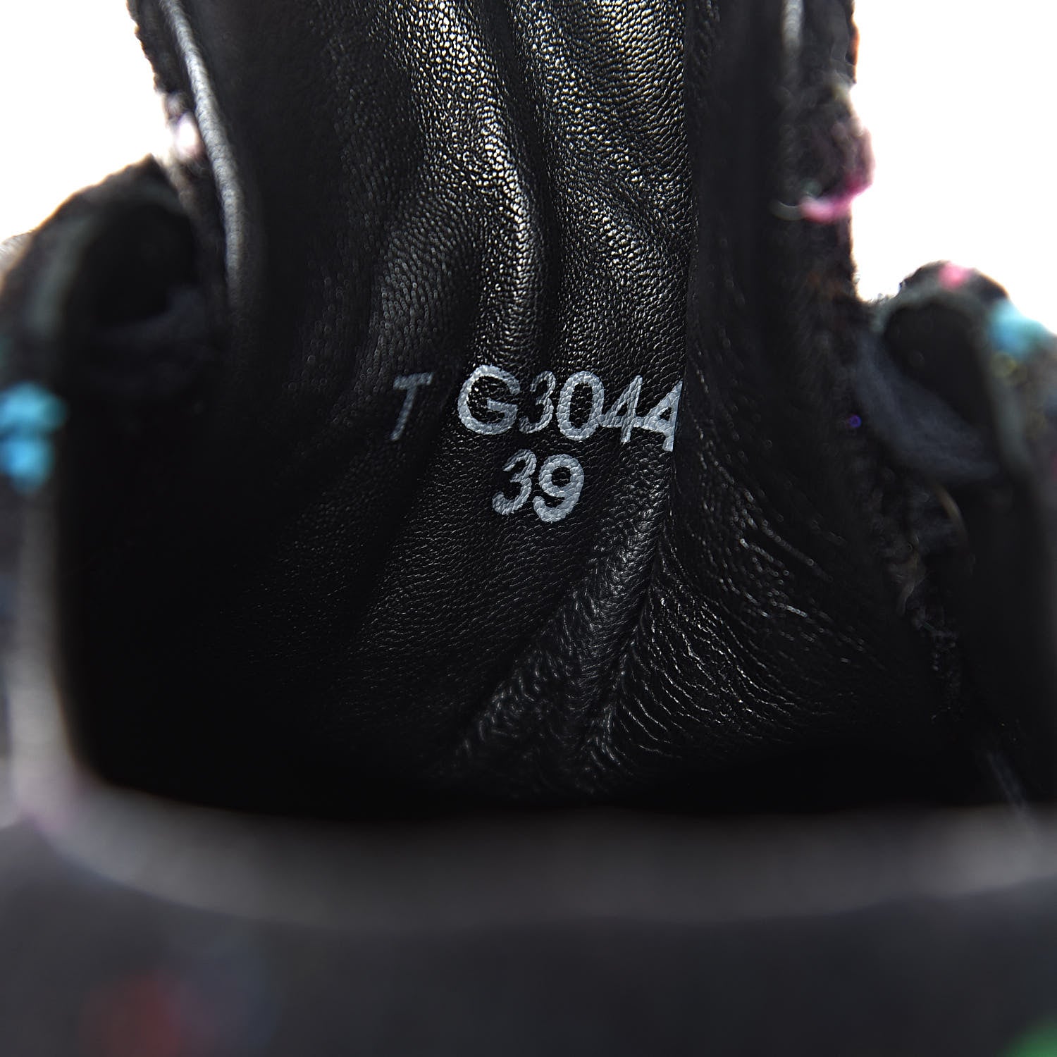 Chanel Tweed Lambskin Runway Sneakers 39 Black Multicolor 7 of 13