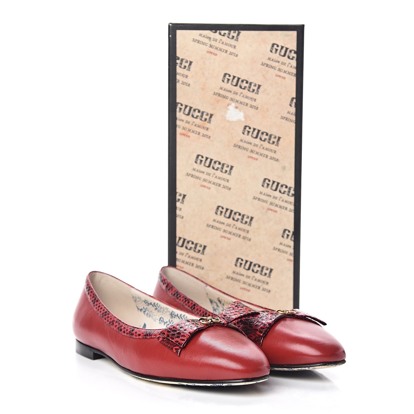 Malaga Kid Elaphe Yva Ballet Flats 38 Hibiscus Red