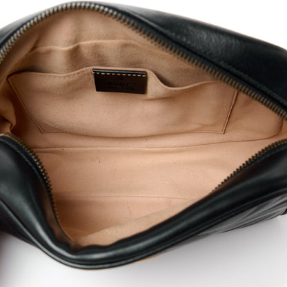 Gucci Calfskin Matelasse Small GG Marmont Chain Shoulder Bag Black 5 of 11