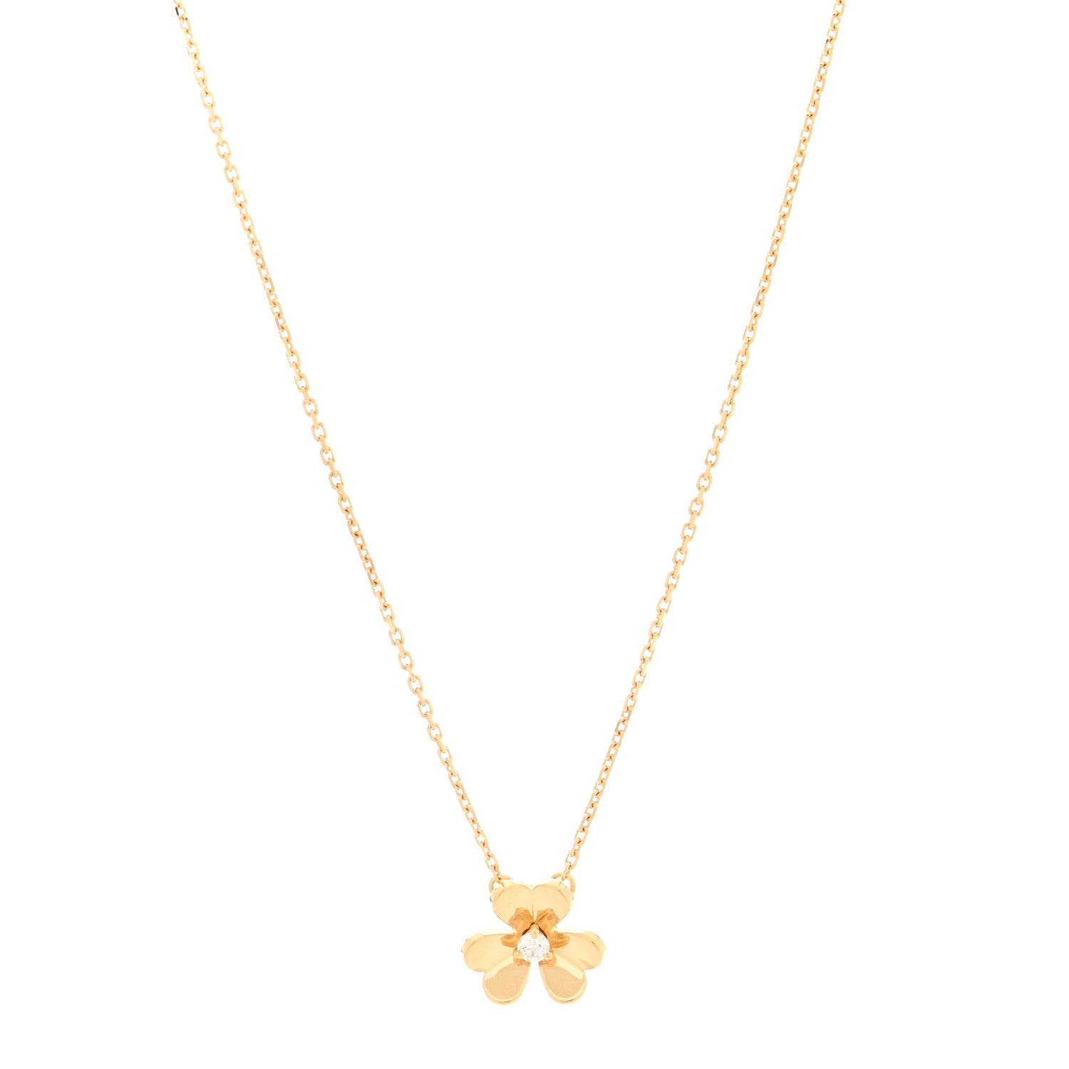 Van Cleef & Arpels 18K Yellow Gold Diamond Mini Frivole Pendant Necklace 1 of 5