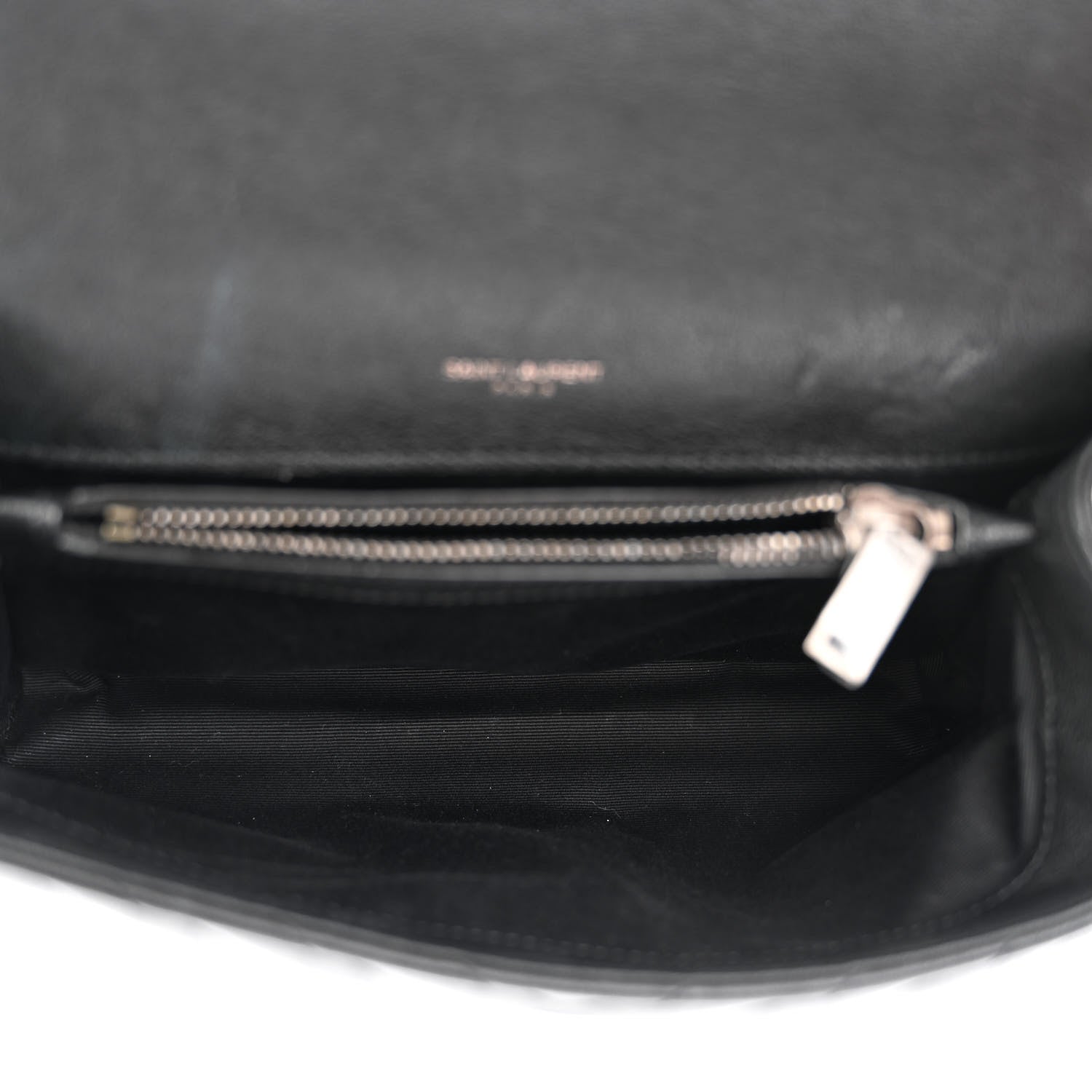 Saint Laurent Sheepskin Matelasse Chevron Monogram Medium College Bag Black 5 of 15