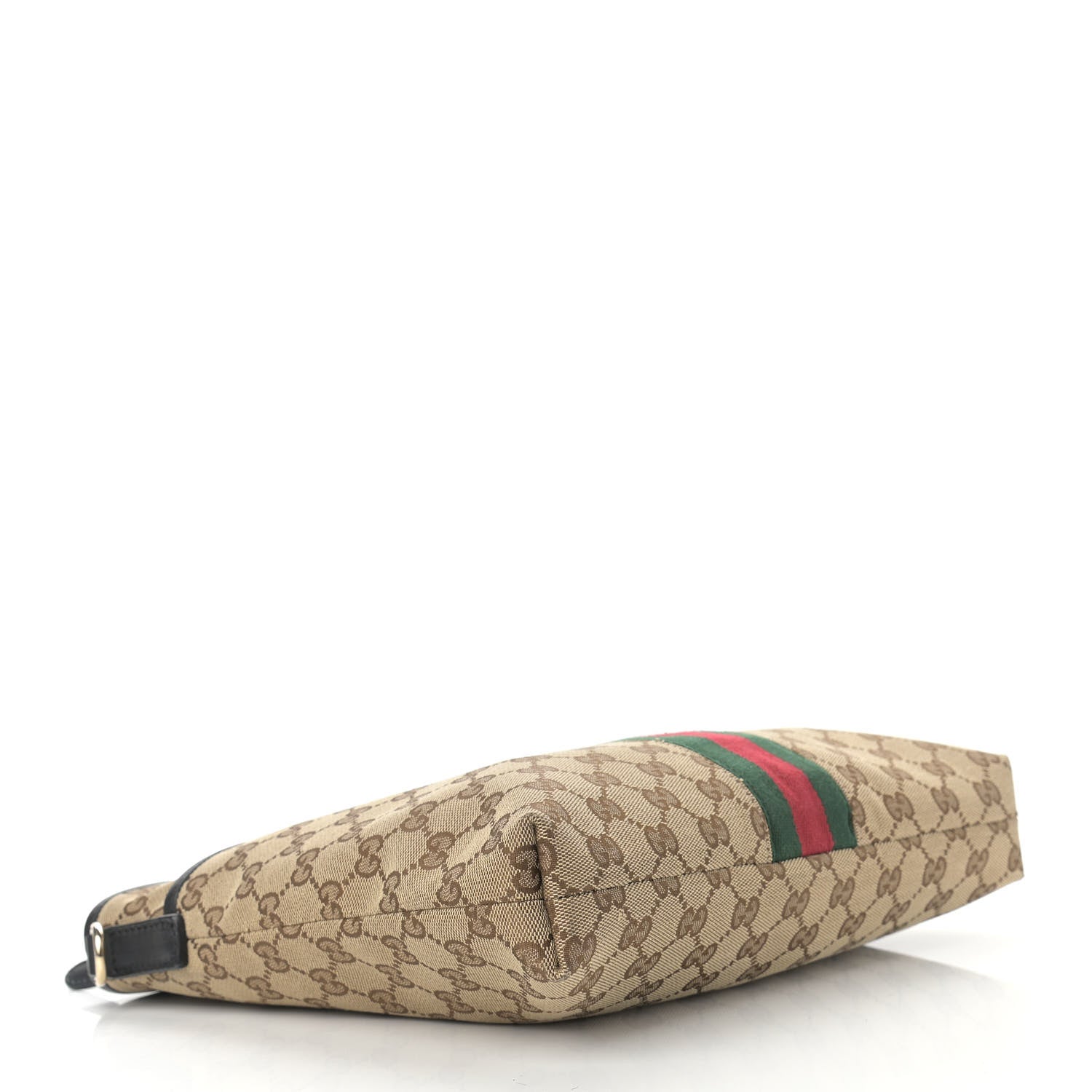 Gucci GG Monogram Web Flat Messenger Bag Black 4 of 10
