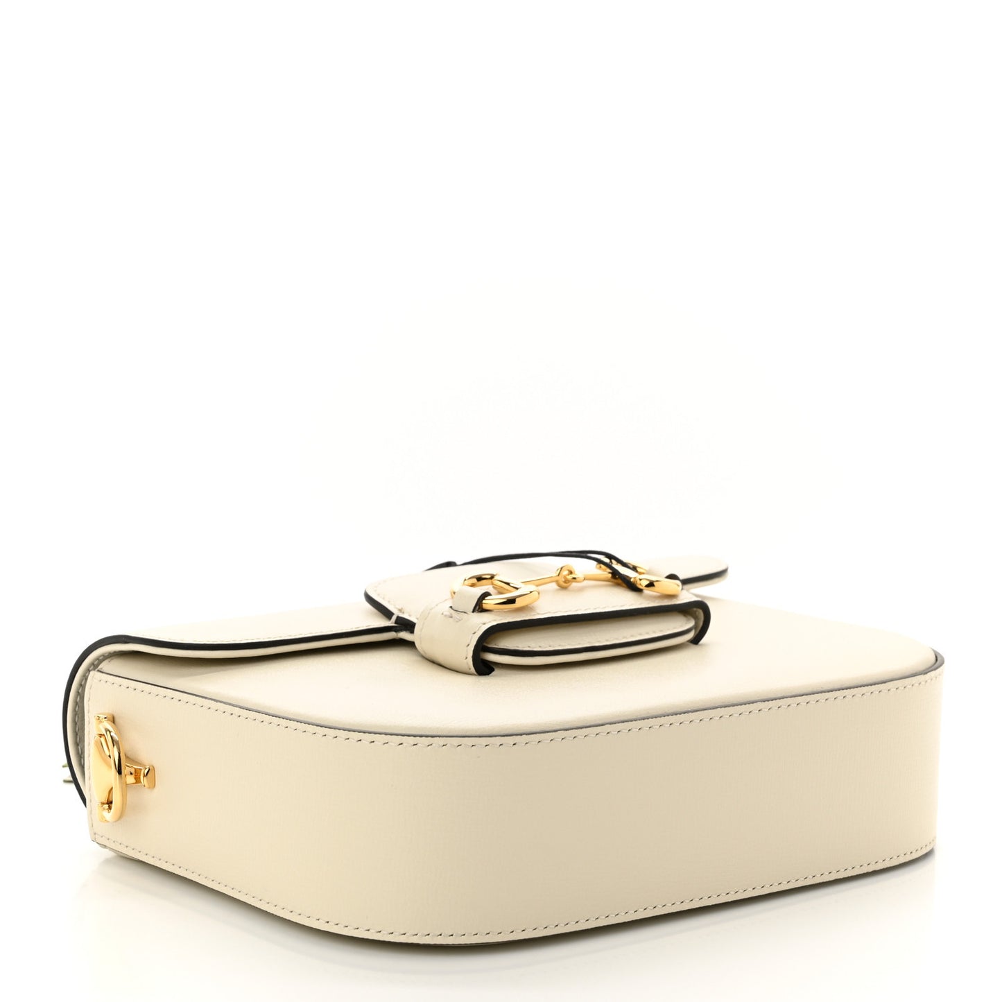 Azalea Calfskin Web Mini Horsebit 1955 Shoulder Bag Mystic White