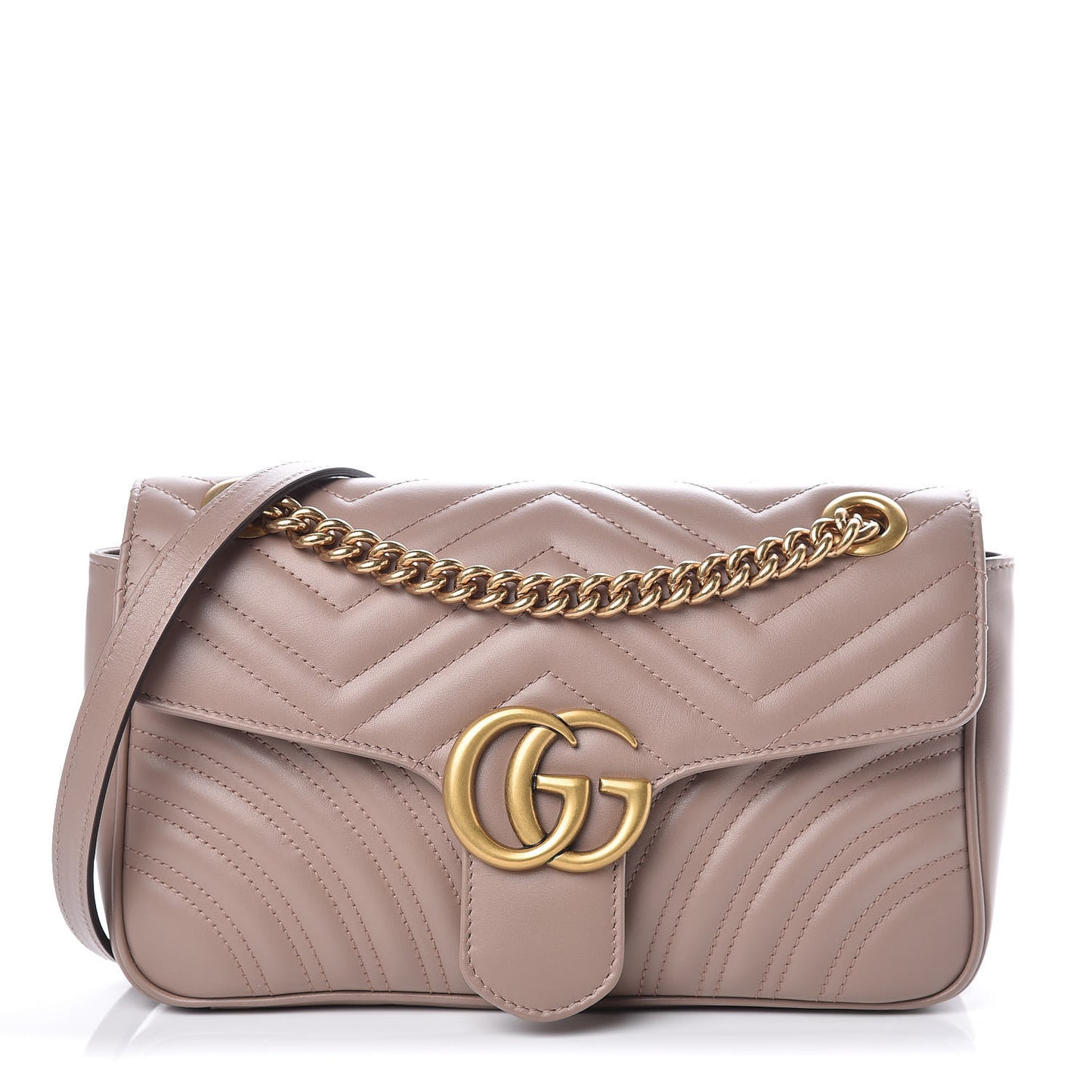 Calfskin Matelasse Small GG Marmont Shoulder Bag Porcelain Rose