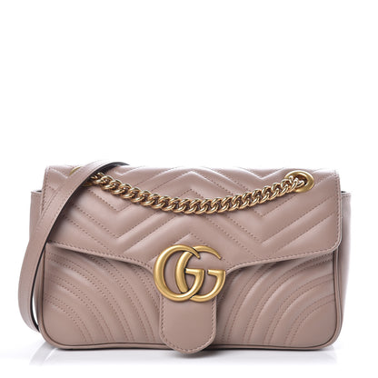 Gucci Calfskin Matelasse Small GG Marmont Shoulder Bag Porcelain Rose 1 of 10