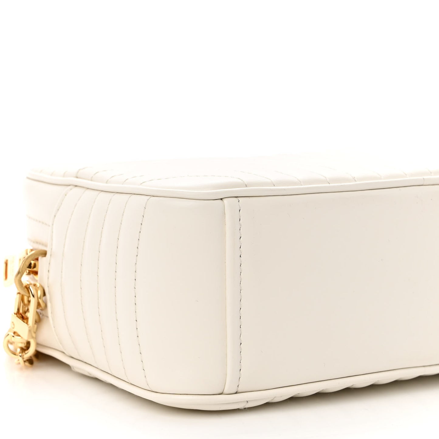 Soft Calfskin Diagramme Crossbody Bag White
