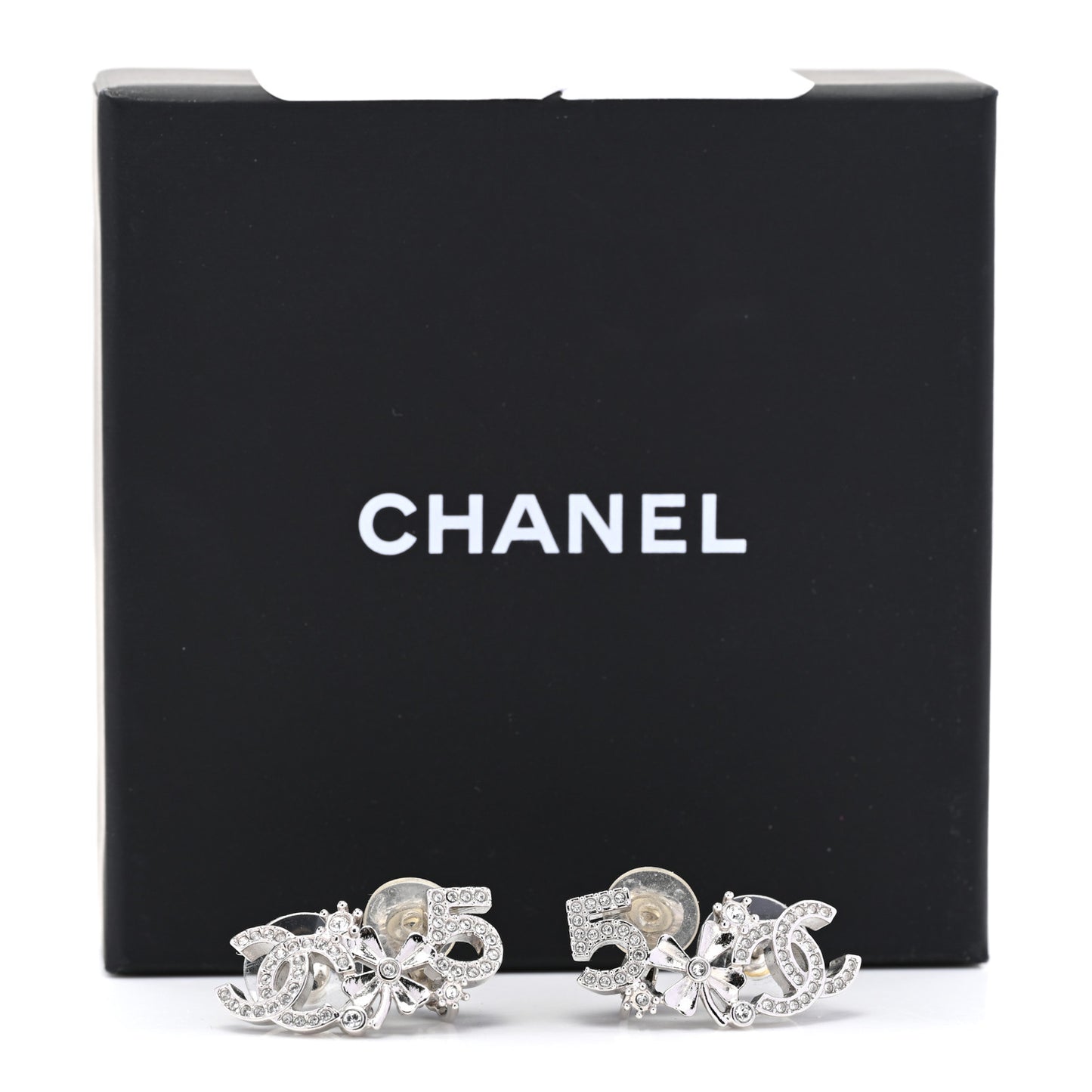 Crystal Star 5 CC Earrings Silver