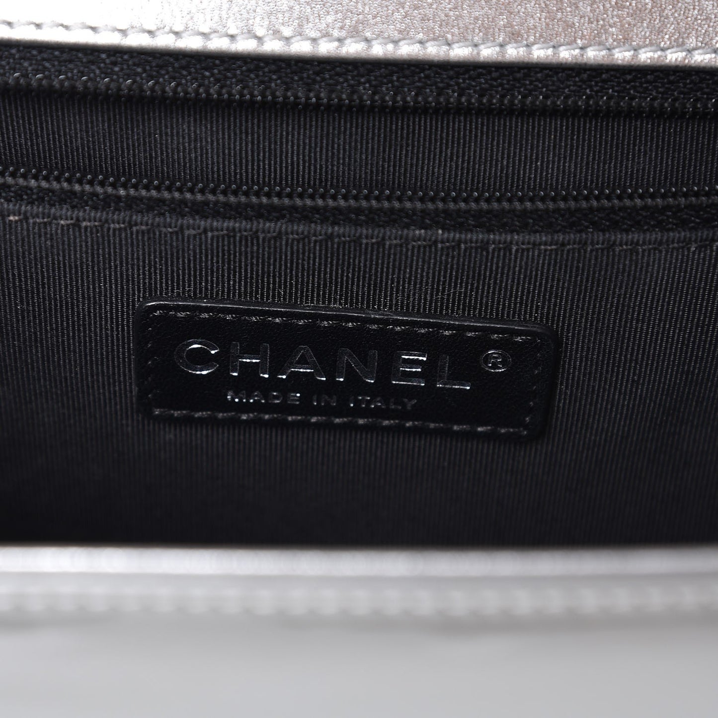 Metallic Patent Quilted New Medium Boy Flap Silver