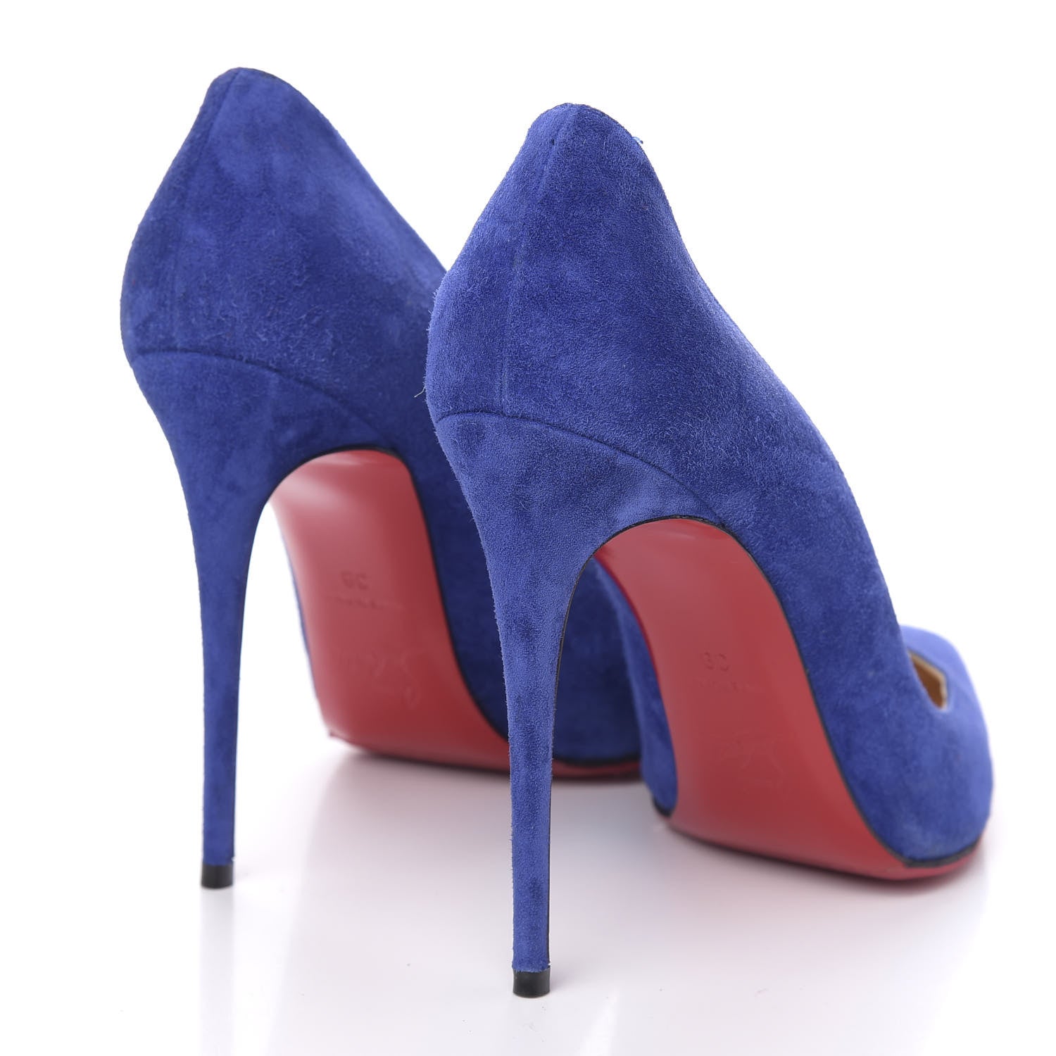 Christian Louboutin Veau Velours Pigalle Follies 100 Pumps 39 Metal Blue 4 of 7