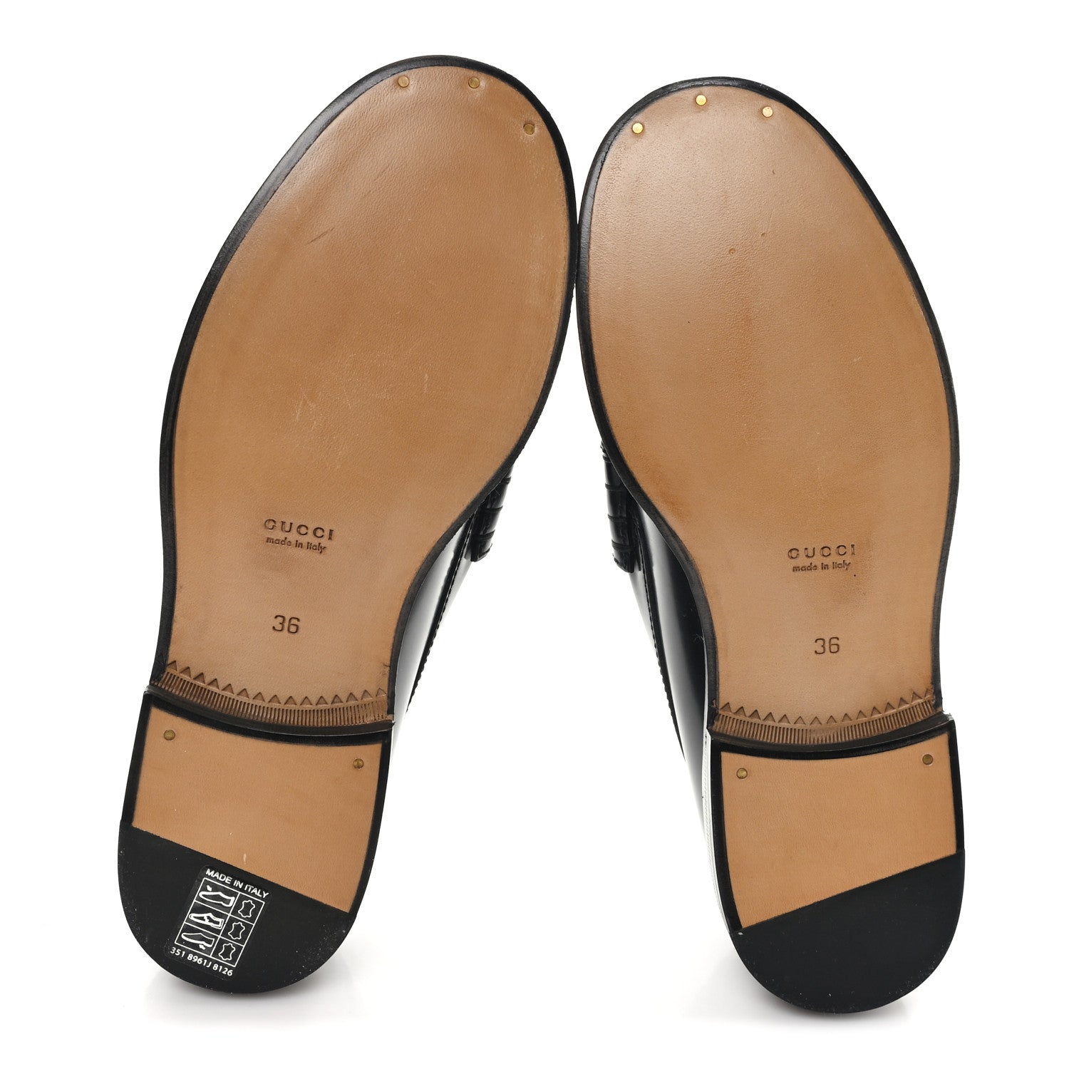 Gucci Millennial Ribot Cut Out Interlocking G Loafers 36 Black White 6 of 10
