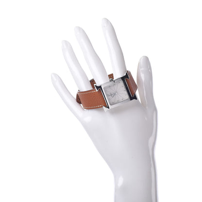 Hermes Stainless Steel Epsom 26mm Heure H Hour Quartz Watch Gold 2 of 8
