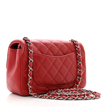 Chanel Lambskin Quilted Mini Rectangular Flap Red 3 of 11